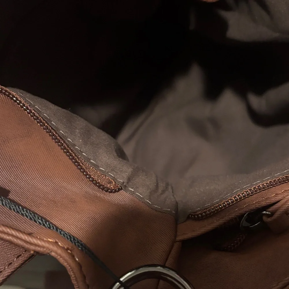 Guess Brown Handbag with Silver Accents - Picture 3 of 5